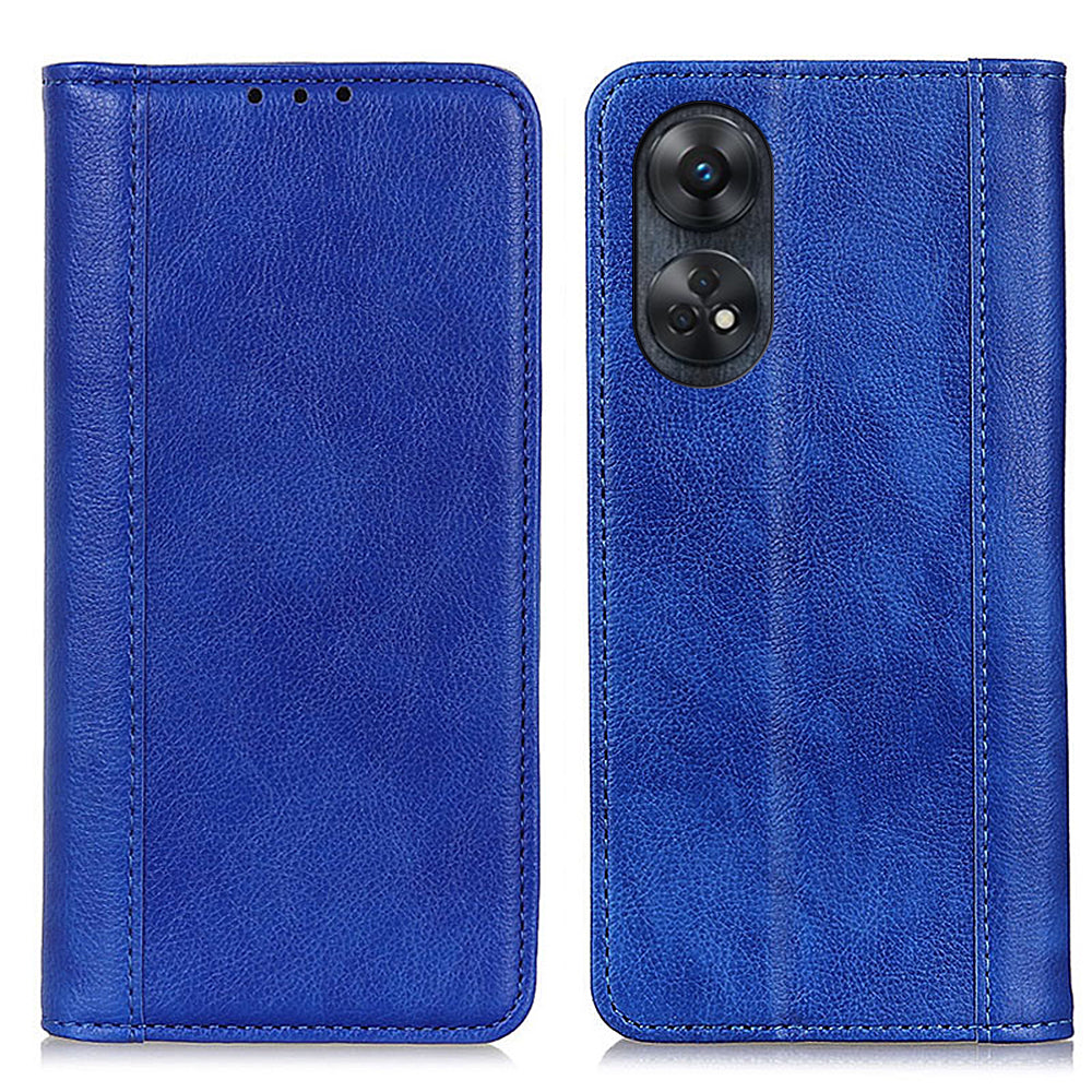 For Oppo Reno8 T 4G Split Leather Phone Stand Case Litchi Texture Drop-proof Wallet Cover For Oppo Reno8 T 4G Split Leather Phone Stand Case Litchi Texture Drop-proof Wallet Cover
